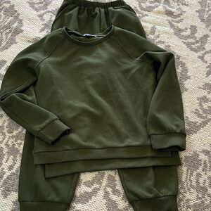 Girls Waffle Joggers and Sweatshirt